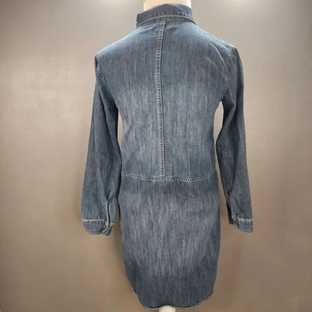 Old Navy Girls Denim Shirt Dress Size XL (14) Collared Button Up Front Pocket